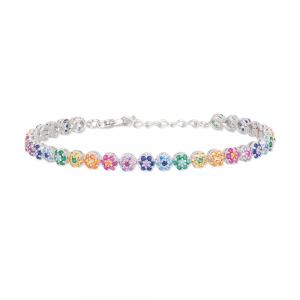 Bracciale Donna Mabina in Argento con fiori e zirconi colorati 533330 - gallery