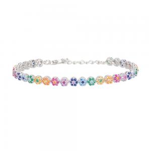 Bracciale Donna Mabina in Argento con fiori e zirconi colorati 533330 - gallery