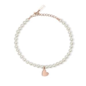 Bracciale Donna Mabina in Argento con perle conchiglia e cuore placcato oro rosa 533734