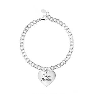 Bracciale Donna Mabina in Argento cuore Grazie Maestra - gallery