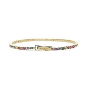 Bracciale Donna Mabina in Argento giallo Tennis con zirconi colorati 533556-M - gallery