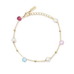Bracciale Donna Mabina in Argento in argento dorato con glass multicolor e perle coltivate 533897