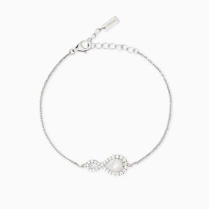 Bracciale donna Mabina in argento Infinito con zirconi e perla 534053