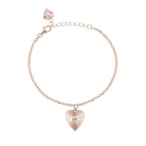 Bracciale Donna Mabina in Argento rosato con charm cuore raggi di luce 533405 - gallery