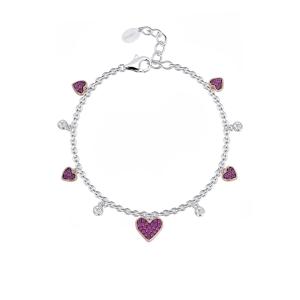 Bracciale Donna Mabina in Argento rosato con Zirconi e Rubini sintetici