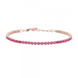 Bracciale Donna Mabina in Argento rosato e rubino sintetico 533327 - gallery