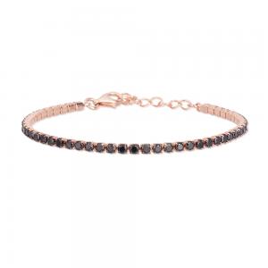 Bracciale Donna Mabina in Argento rosato e zirconi neri 533329