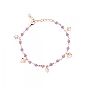 Bracciale Donna Mabina in Argento Rosato Zirconi e ametista 533320 - gallery