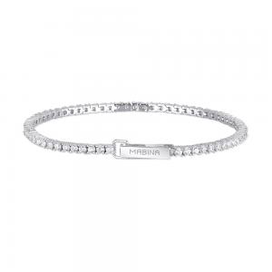 Bracciale Donna Mabina in Argento Tennis con zirconi bianchi 533355-17 