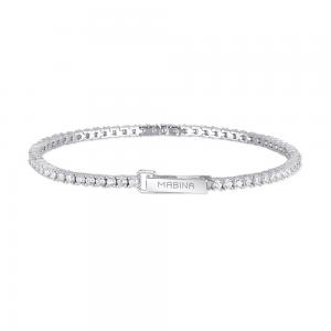 Bracciale Donna Mabina in Argento Tennis con zirconi bianchi 533355-M