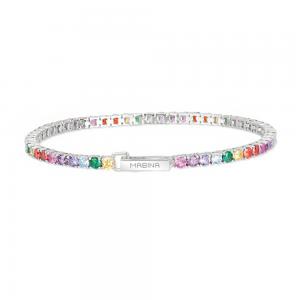 Bracciale Donna Mabina in Argento Tennis con zirconi colorati 533352-M - gallery