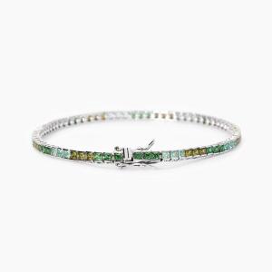 Bracciale Donna Mabina in Argento Tennis con zirconi multicolor Verdi 533882-18 - gallery