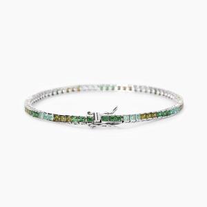 Bracciale Donna Mabina in Argento Tennis con zirconi multicolor Verdi 533882-18 - gallery