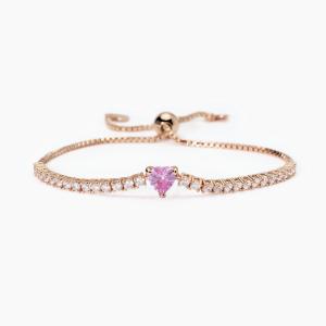 Bracciale Donna Mabina regolabile con tormalina sintetica a cuore 533842 - gallery