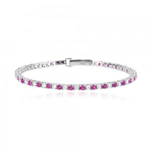 Bracciale Donna Mabina tennis in argento con rubini sintetici e zirconi 533457-17