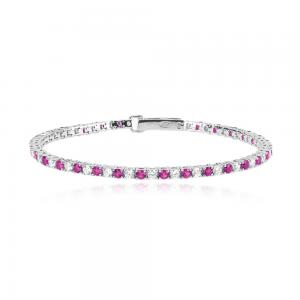 Bracciale Donna Mabina tennis in argento con rubini sintetici e zirconi 533457-M