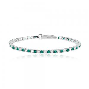 Bracciale Donna Mabina tennis in argento con smeraldi sintetici e zirconi 533458-M