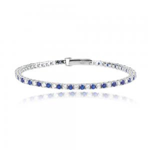 Bracciale Donna Mabina tennis in argento con zaffiri sintetici e zirconi 533456-M - gallery