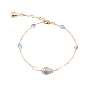 Bracciale donna Tulipe con pietre colorate e pietra tulipano con zirconi - gallery