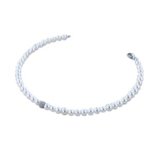 Bracciale Filo di Perle Freshwater 3.50 - 4.00 mm con sfera diamantata
