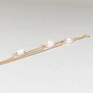 Bracciale gioielli Rebecca in Argento giallo con perle tris SR1BOP03 - gallery