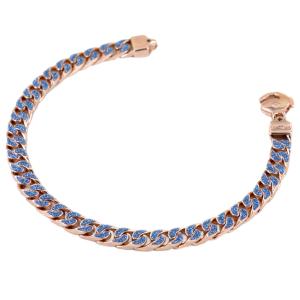 Bracciale Groumette da uomo in argento rosa e polvere di diamante medium