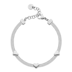 Bracciale in Acciaio da donna catena snake con cuori Essential Woman Liu Jo LJ3188