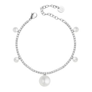 Bracciale in Acciaio da donna con perle e cristalli bianchi Essential Woman Liu Jo LJ3019