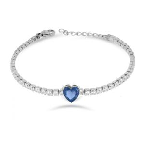 Bracciale in Acciaio da donna tennis con Cuore blu Essential Woman Liu Jo LJ2446