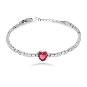 Bracciale in Acciaio da donna tennis con Cuore rosso Essential Woman Liu Jo LJ2444
