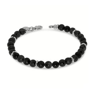 Bracciale in Acciaio da Uomo con pietre nere Liu-Jo MLJ496
