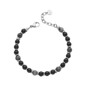 Bracciale in Acciaio da Uomo con pietre nere Liu-Jo MLJ641