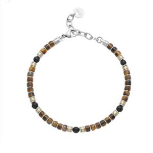 Bracciale in Acciaio da Uomo con Pietre Occhio di Tigre Liu-Jo MLJ627