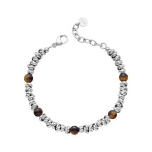 Bracciale in Acciaio da Uomo con Pietre Occhio di Tigre Liu-Jo MLJ648