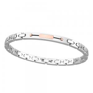 Bracciale in acciaio da uomo in oro rosa collezione HI TECK  EHB 127 R