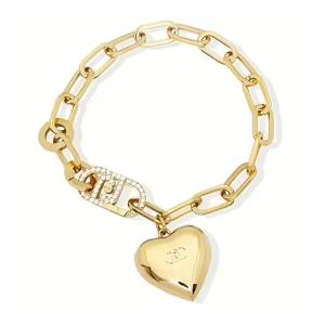 Bracciale in Acciaio giallo da donna con catena forzatina e cuore Essential Woman Liu Jo LJ2792