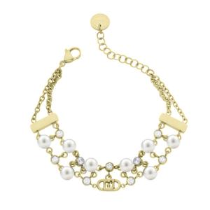 Bracciale in Acciaio giallo da donna con perle Essential Woman Liu Jo LJ3171