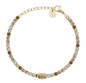 Bracciale in Acciaio Giallo da donna tennis con cristalli colorati Essential Woman Liu Jo LJ3217