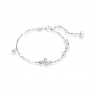 Bracciale in argento Comete Gioielli con zirconi e perle BRA 167 - gallery