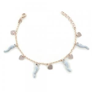 Bracciale in argento con charms cuori e corni glitter - gallery