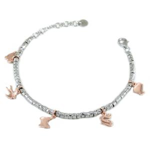 Bracciale in argento con dadini e charms con animaletti - gallery