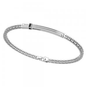 Bracciale in argento da uomo con spinelli neri Zancan EXB 817 - gallery