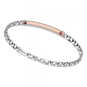 Bracciale in argento da uomo groumette e oro rosa  EXB 885 R