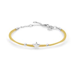 Bracciale in Argento e tessuto ocra Comete Gioielli  - gallery