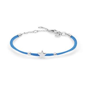 Bracciale in Argento e tessuto azzurro Comete Gioielli 