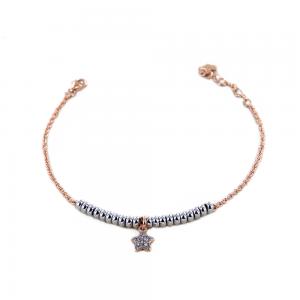 Bracciale in argento rosato con charm stella e sfere silver - gallery