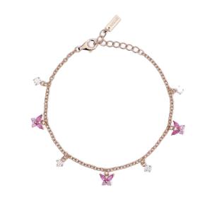Bracciale in argento rosato con pendenti a forma di Farfalla e zirconi 533659 - gallery