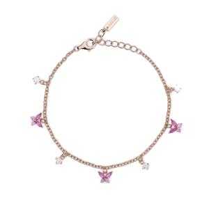 Bracciale in argento rosato con pendenti a forma di Farfalla e zirconi 533659 - gallery