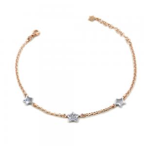 Bracciale in argento rose con stelle e zirconi - gallery