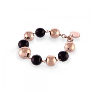 Bracciale Unoaerre in bronzo Rosa con sfere - gallery